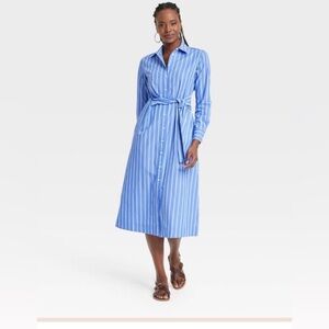 Universal thread- woman’s tie front long sleeve shirt dress